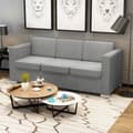 Miniatyrbillede 7 af 7: vidaXL 3-personers sofa stof lysegrå