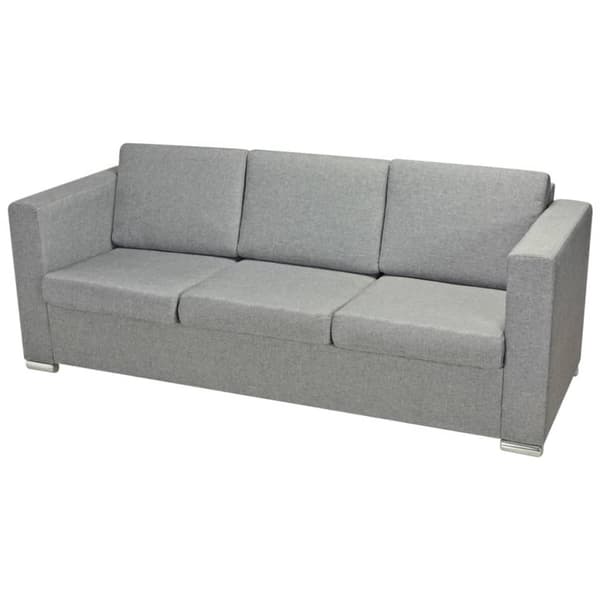vidaXL 3-personers sofa stof lysegrå