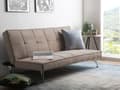 Miniatyrbild 2 av 9: Sofa Bed Beige 3-sits Stickad Klädsel Klick Klack Metall Ben