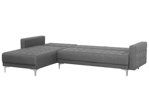 4-sits Hörnsoffa i Grått Tuftat tyg L-formad Modern