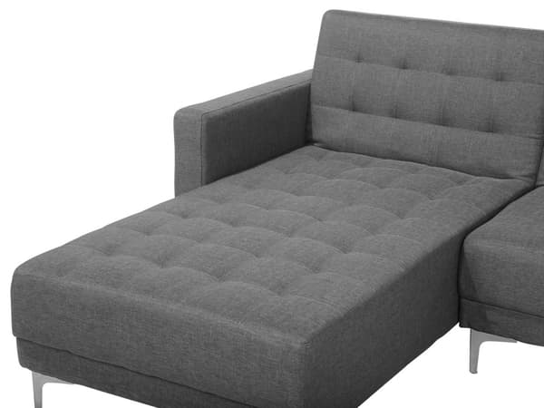 4-sits Hörnsoffa i Grått Tuftat tyg L-formad Modern