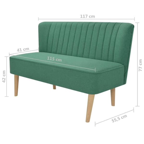 vidaXL Soffa 117x55,5x77 cm tyg grön