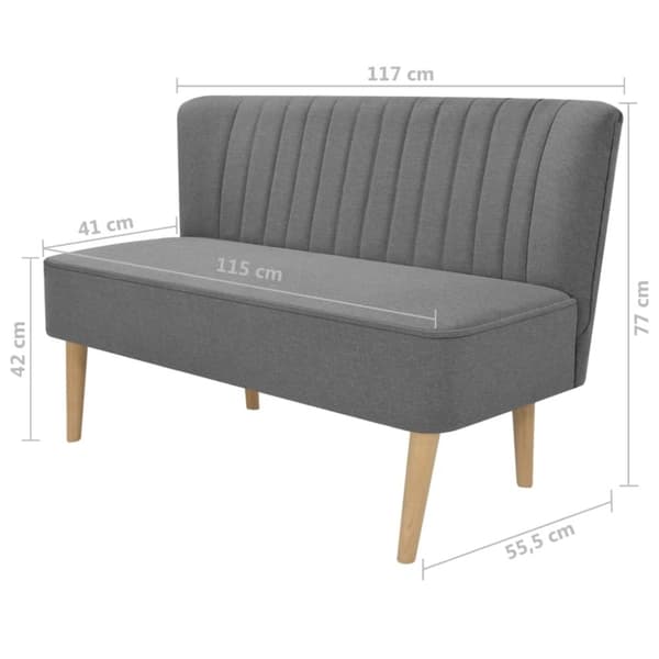 vidaXL Soffa 117x55,5x77 cm tyg ljusgrå