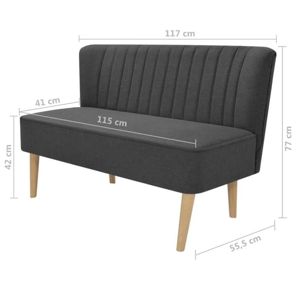 vidaXL Soffa tyg 117x55,5x77 cm mörkgrå