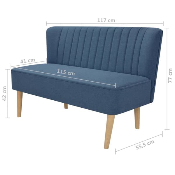 vidaXL stofsofa 117 x 55,5 x 77 cm blå