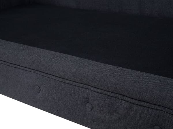 3-sits Soffa Grafitgrå Tyg Tuftade Rullarmar Traditionell