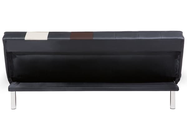 Bäddsoffa Svart och Brun 3-sits Konstläder Patchwork Klädsel Klick Klack