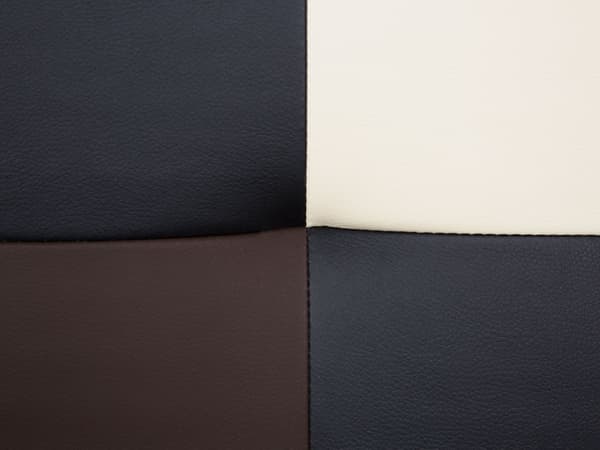Bäddsoffa Svart och Brun 3-sits Konstläder Patchwork Klädsel Klick Klack