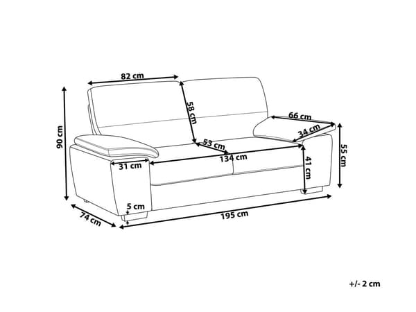 Soffa Svart 3-sits Vardagsrum Konstläder