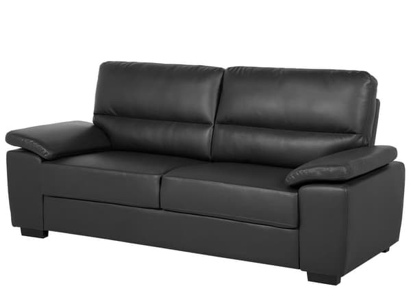 Soffa Svart 3-sits Vardagsrum Konstläder