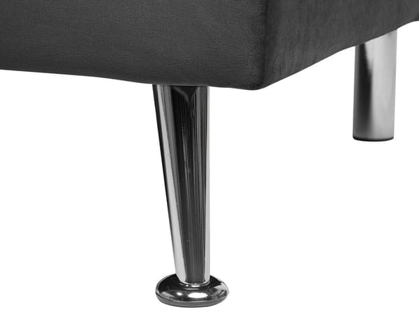 Sofa Bed Grå 3-sits Stickad Klädsel Klick Klack Metall Ben