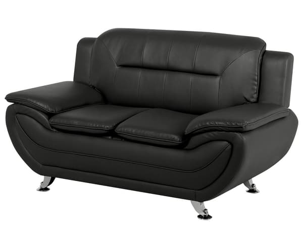 2-sits Soffa Svart Konstläder Dyna Modern