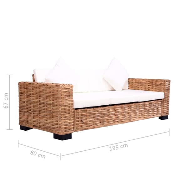 vidaXL sofasæt i 15 dele i naturlig rattan