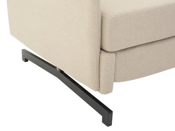 Vuodesohva beige 140 x 68 x 80 cm kangasverhoiltu metalli kahdelle vaahtomuovi