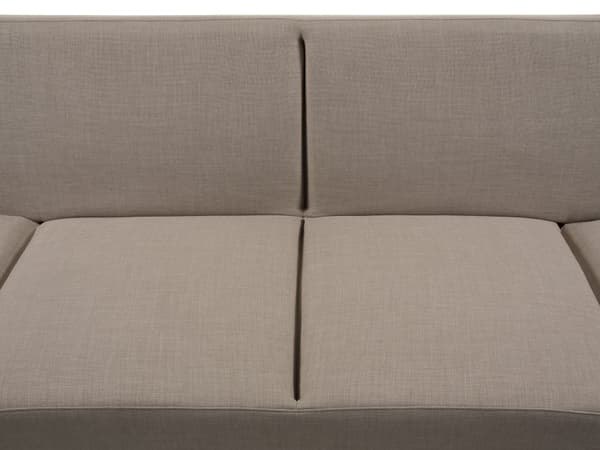 Vuodesohva beige 190 x 81 x 89 cm kangasverhoilu kahdelle säädettävä käsinoja
