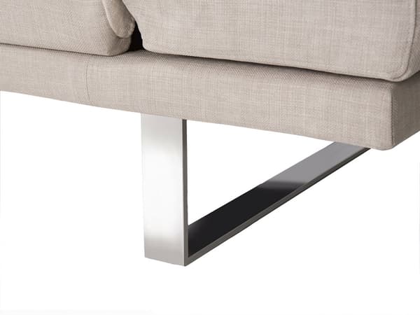 Vuodesohva beige 190 x 81 x 89 cm kangasverhoilu kahdelle säädettävä käsinoja