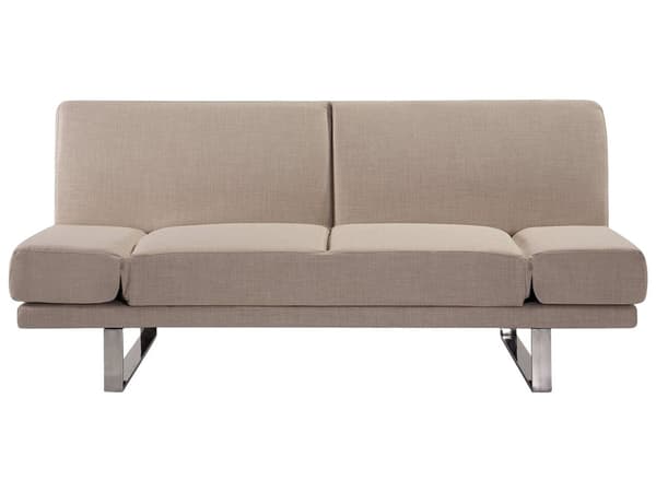 Vuodesohva beige 190 x 81 x 89 cm kangasverhoilu kahdelle säädettävä käsinoja