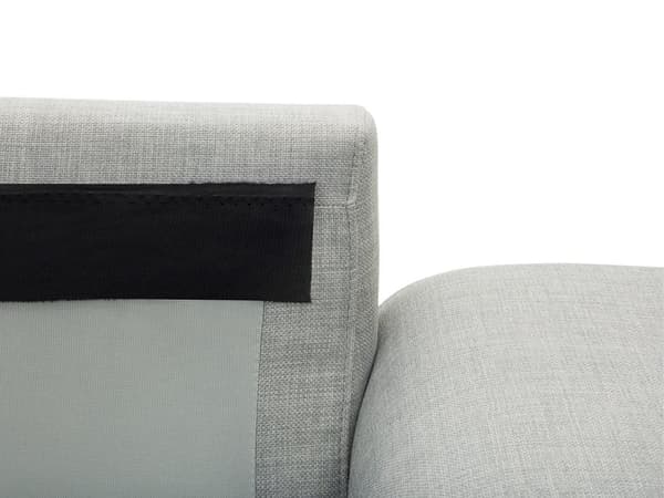 Kulmasohva vaaleanharmaa 290 x 148 x 86 cm polyesteri metalli puu neljälle oikea