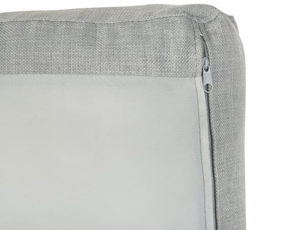 Kulmasohva vaaleanharmaa 290 x 148 x 86 cm polyesteri metalli puu neljälle oikea