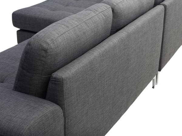 Kulmasohva tummanharmaa 290 x 148 x 86 cm polyesteri metalli puu neljälle oikea