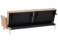 Pikkukuva 7 / 11: Vuodesohva beige 192 x 78 x 80 cm kangasverhoilu kolmelle metallijalat eukalyptuspuu