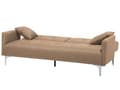 Pikkukuva 8 / 11: Vuodesohva beige 192 x 78 x 80 cm kangasverhoilu kolmelle metallijalat eukalyptuspuu