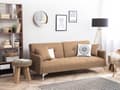 Pikkukuva 2 / 11: Vuodesohva beige 192 x 78 x 80 cm kangasverhoilu kolmelle metallijalat eukalyptuspuu