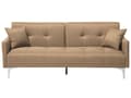 Pikkukuva 1 / 11: Vuodesohva beige 192 x 78 x 80 cm kangasverhoilu kolmelle metallijalat eukalyptuspuu