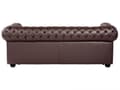 Pikkukuva 5 / 11: Sohva ruskea 195 x 70 x 75 cm nahkaverhoilu kolmelle chesterfield irrotettavat päälliset