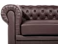 Pikkukuva 6 / 11: Sohva ruskea 195 x 70 x 75 cm nahkaverhoilu kolmelle chesterfield irrotettavat päälliset