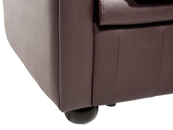 Sohva ruskea 195 x 70 x 75 cm nahkaverhoilu kolmelle chesterfield irrotettavat päälliset