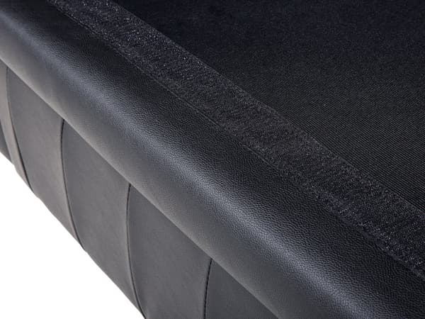 Sohva musta 195 x 70 x 75 cm nahkaverhoilu kolmelle chesterfield irrotettava päällinen