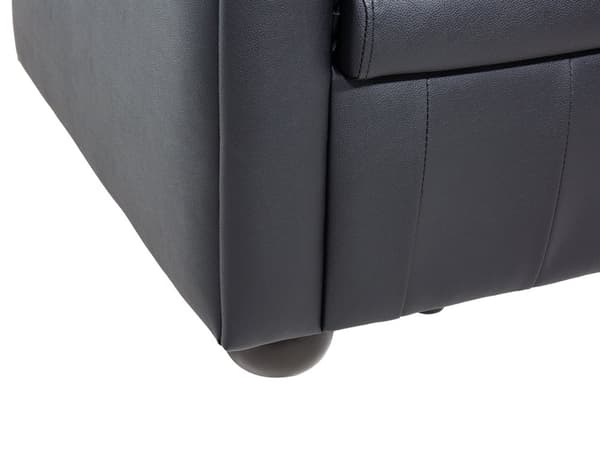 Sohva musta 195 x 70 x 75 cm nahkaverhoilu kolmelle chesterfield irrotettava päällinen