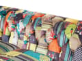 Pikkukuva 10 / 11: Sohva vihreä keltainen 200 x 71 x 96 cm kangas tilkkutäkkikuvio chesterfield kolmelle