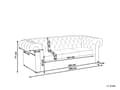Pikkukuva 3 / 11: Sohva violetti 200 x 71 x 96 cm kangasverhoilu tilkkutäkkikuvio chesterfield kolmelle