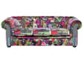 Pikkukuva 1 / 11: Sohva violetti 200 x 71 x 96 cm kangasverhoilu tilkkutäkkikuvio chesterfield kolmelle