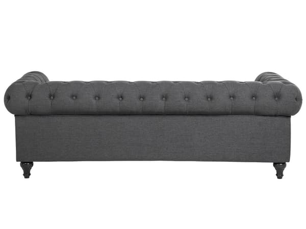 Sohva harmaa 202 x 70 x 75 cm kangasverhoilu kolmelle chesterfield