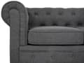 Pikkukuva 9 / 11: Sohva harmaa 202 x 70 x 75 cm kangasverhoilu kolmelle chesterfield