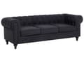 Pikkukuva 4 / 11: Sohva grafiitinharmaa 202 x 70 x 75 cm kangasverhoilu kolmelle chesterfield