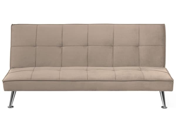 Vuodesohva hiekanruskea 145 x 68 x 75 cm polyesteri kolmelle metalli puu käsinojaton