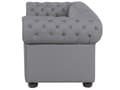 Pikkukuva 5 / 11: Sohva harmaa 195 x 70 x 75 cm nahkaverhoilu kolmelle chesterfield irrotettavat päälliset