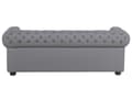 Pikkukuva 6 / 11: Sohva harmaa 195 x 70 x 75 cm nahkaverhoilu kolmelle chesterfield irrotettavat päälliset
