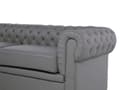 Pikkukuva 7 / 11: Sohva harmaa 195 x 70 x 75 cm nahkaverhoilu kolmelle chesterfield irrotettavat päälliset