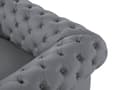 Pikkukuva 8 / 11: Sohva harmaa 195 x 70 x 75 cm nahkaverhoilu kolmelle chesterfield irrotettavat päälliset