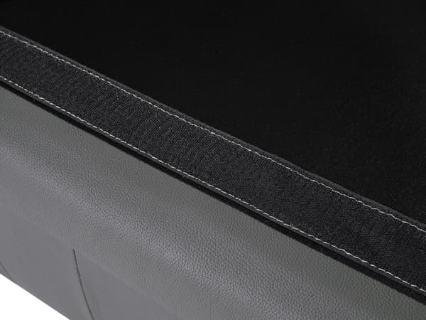 Sohva harmaa 195 x 70 x 75 cm nahkaverhoilu kolmelle chesterfield irrotettavat päälliset