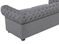 Pikkukuva 11 / 11: Sohva harmaa 195 x 70 x 75 cm nahkaverhoilu kolmelle chesterfield irrotettavat päälliset