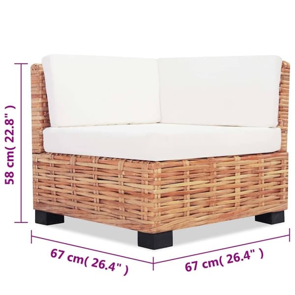 vidaXL sofasæt 27 dele naturlig rattan