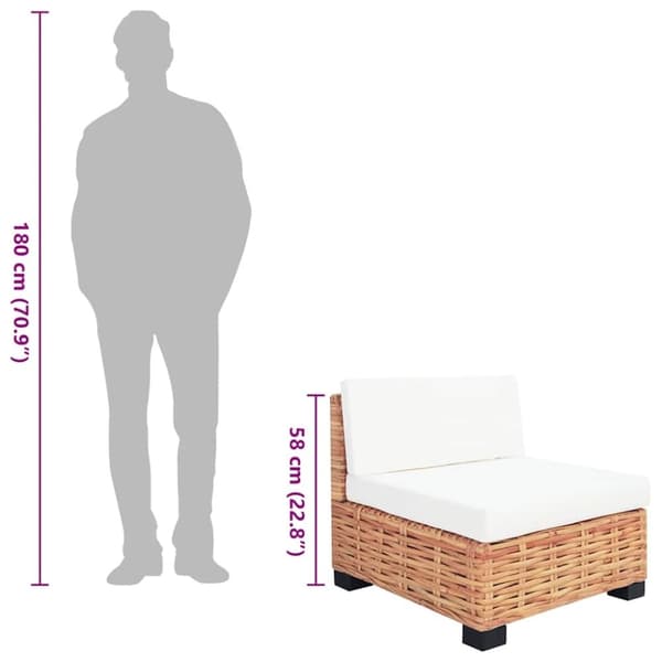 vidaXL sofasæt 27 dele naturlig rattan