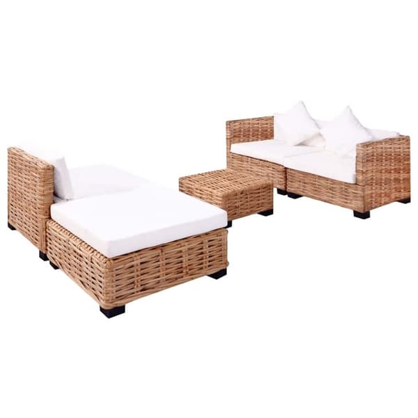 vidaXL sofasæt 14 dele naturlig rattan