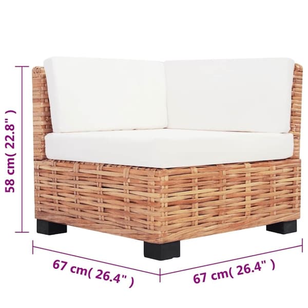 vidaXL sofasæt 14 dele naturlig rattan